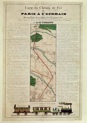 Carte du chemin de fer de Paris à Saint-Germain, par A.M. Perrot, 26 août 1837